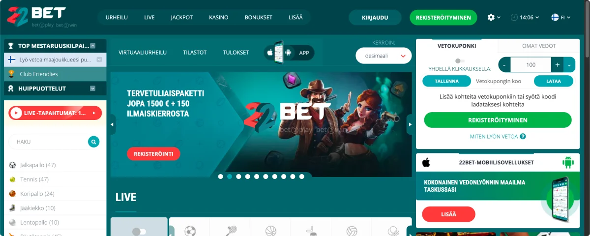 22Bet Viihdealusta