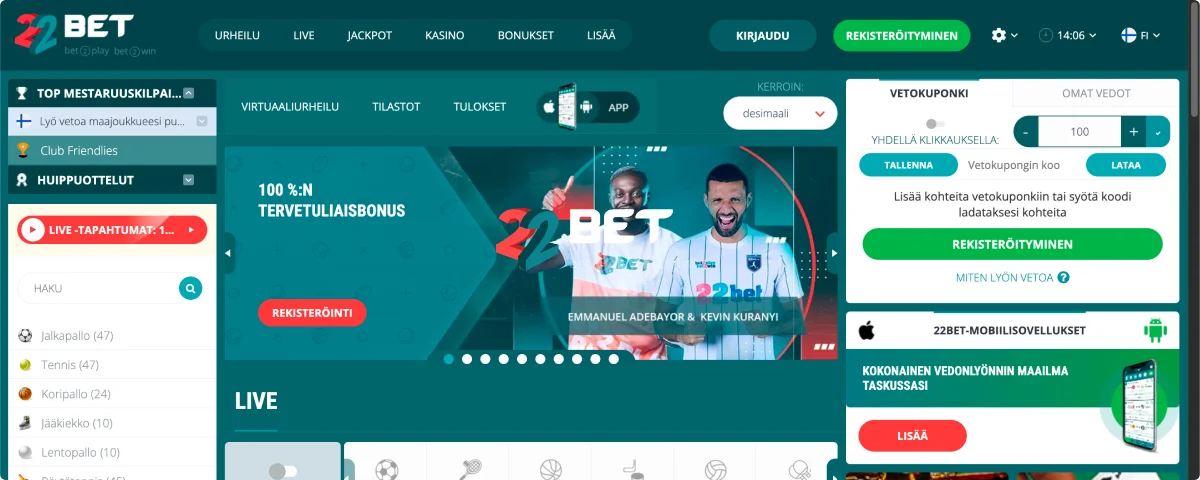 22Bet Peliportaali